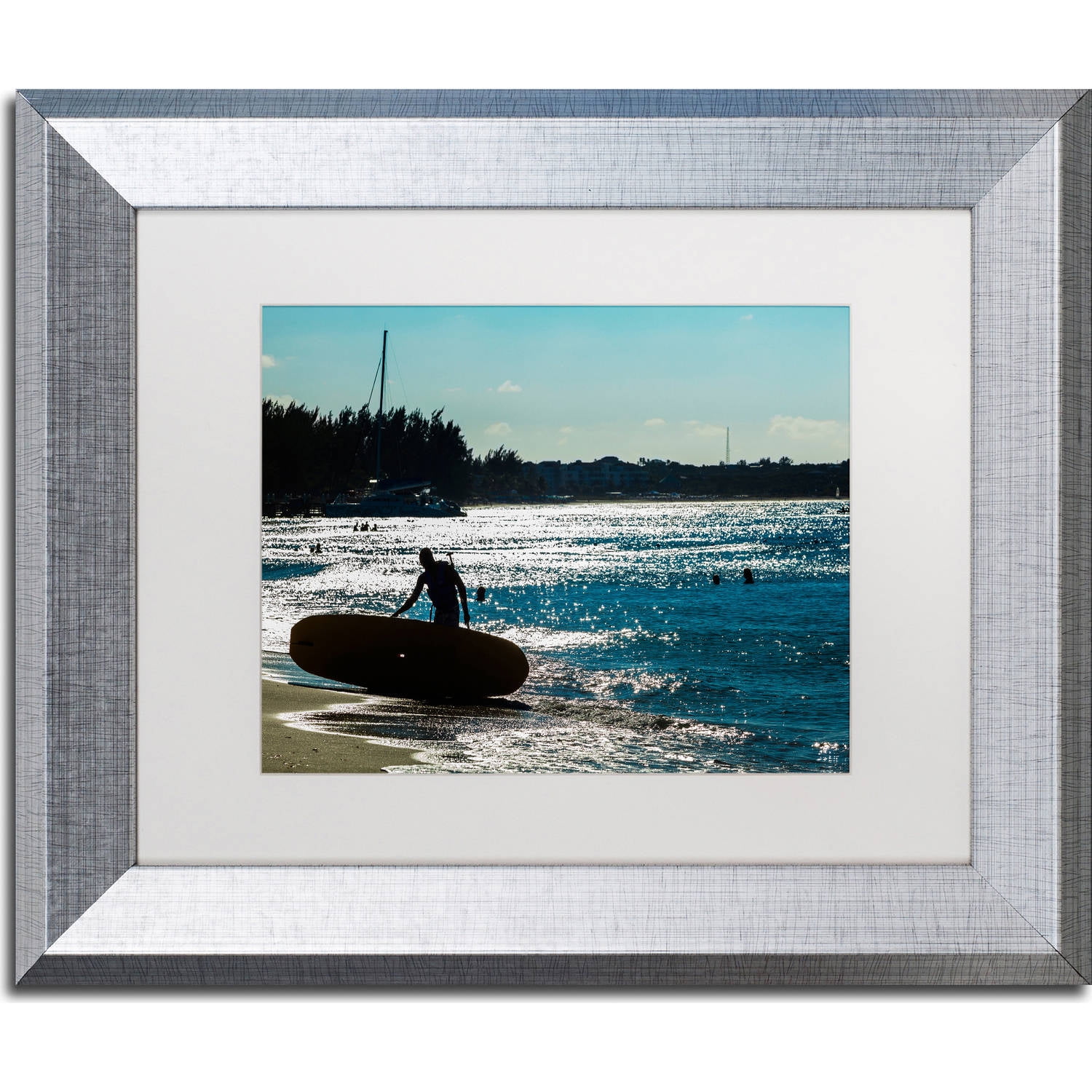 Trademark Fine Art "Provo Boarding" Canvas Art by Yale Gurney, White Matte, Silver Frame
