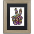 thumbnail image 1 of Trademark Fine Art "Psychedelic Mehndi Peace Sign" Canvas Art by Kathy G. Ahrens, Black Matte, Birch Frame, 1 of 4