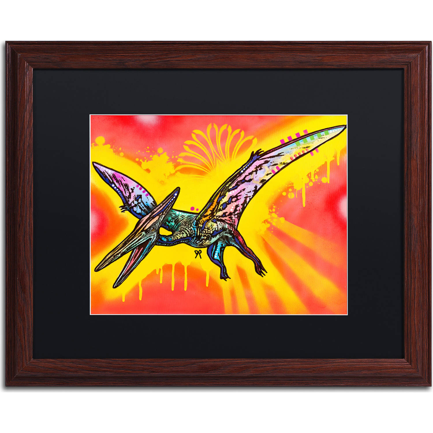 Trademark Fine Art "Pterodactyl" Canvas Art by Dean Russo, Black Matte, Wood Frame