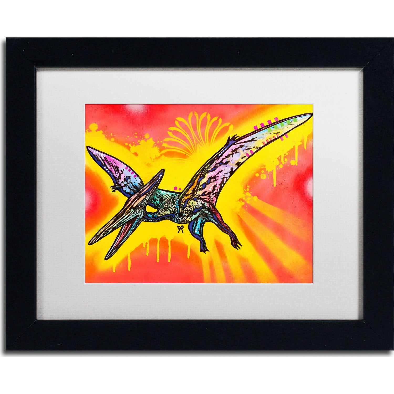 Trademark Fine Art "Pterodactyl" Canvas Art by Dean Russo, White Matte, Black Frame