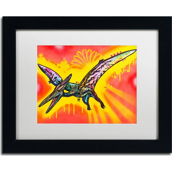 Trademark Fine Art "Pterodactyl" Canvas Art by Dean Russo, White Matte, Black Frame