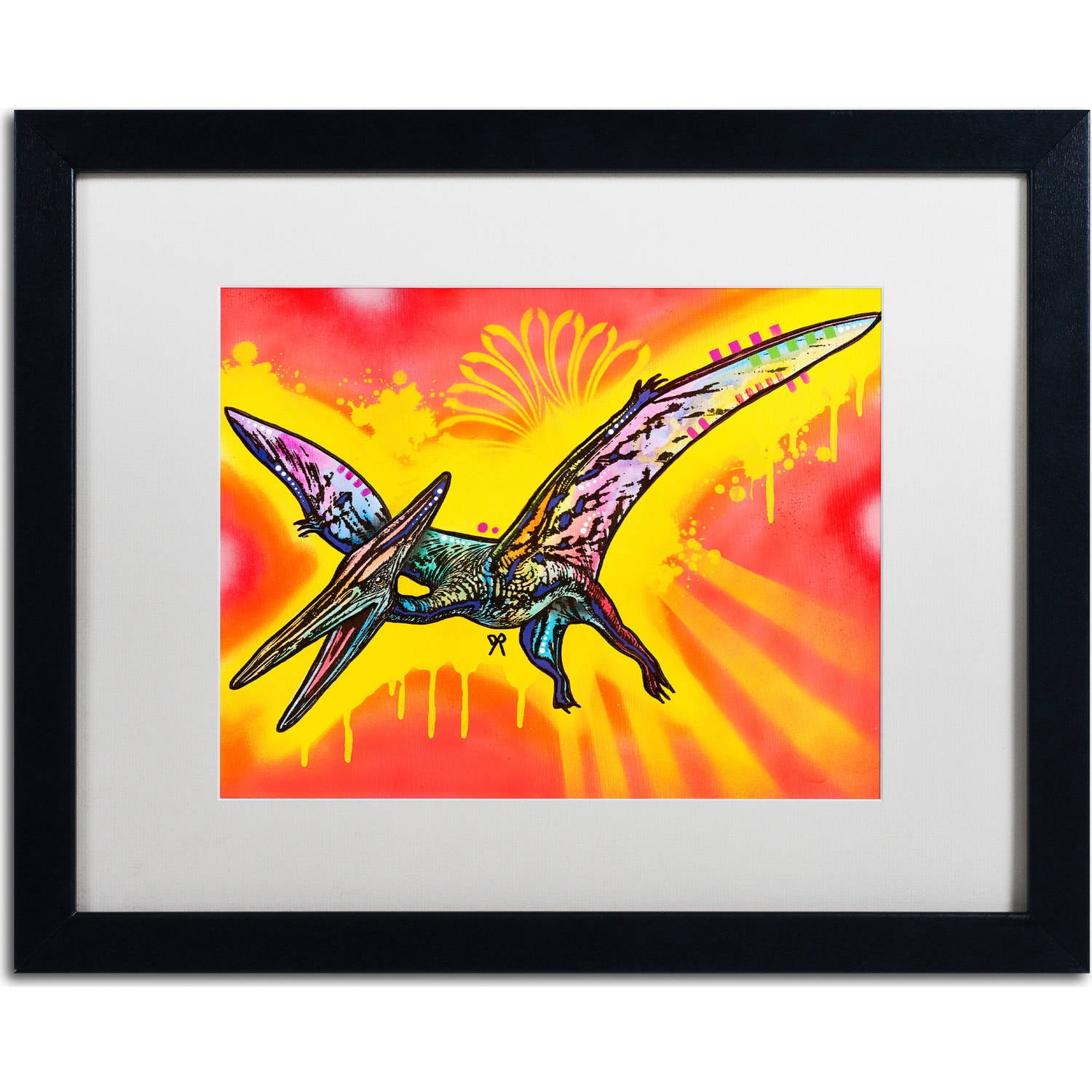 Trademark Fine Art "Pterodactyl" Canvas Art by Dean Russo, White Matte, Black Frame