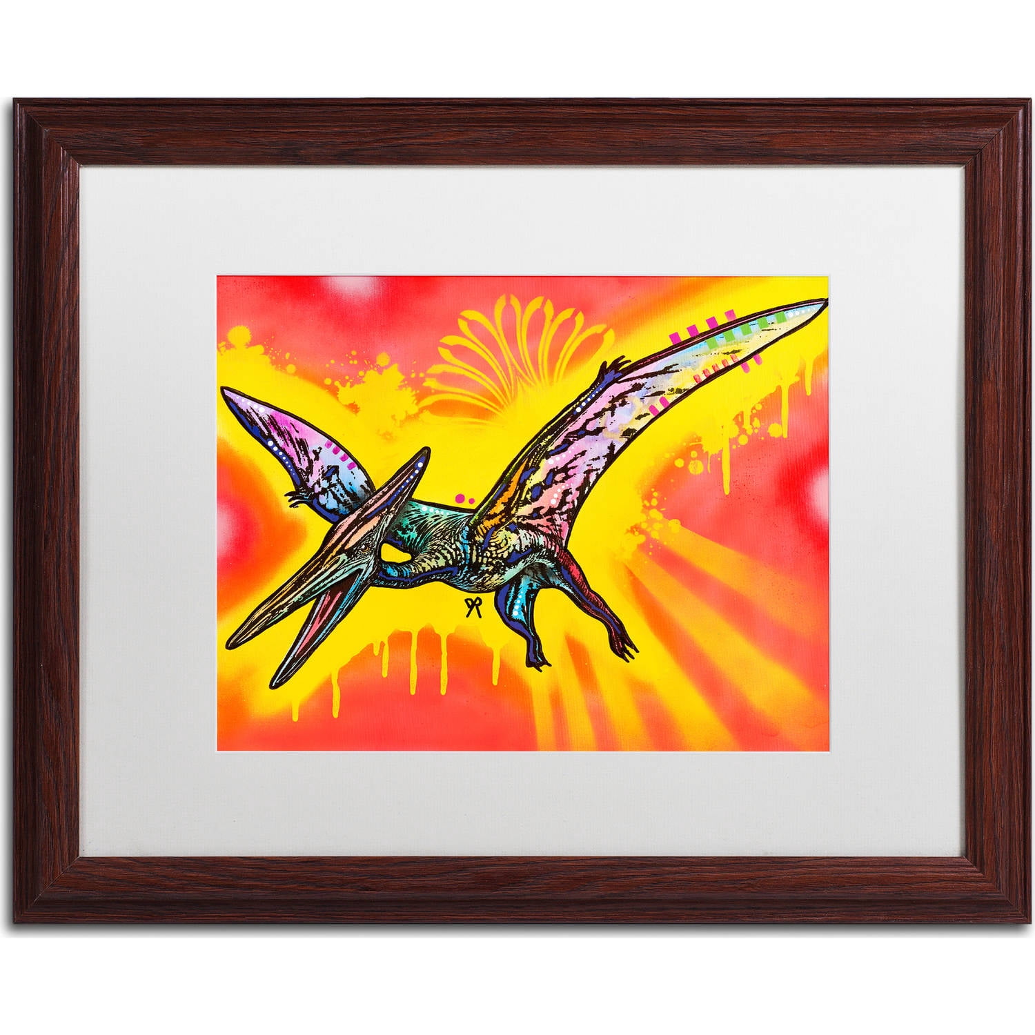 Trademark Fine Art "Pterodactyl" Canvas Art by Dean Russo, White Matte, Wood Frame