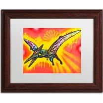 Trademark Fine Art "Pterodactyl" Canvas Art by Dean Russo, White Matte, Wood Frame