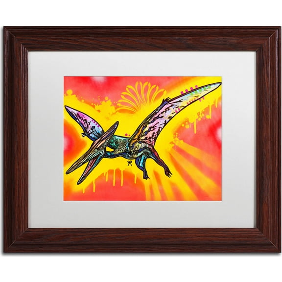 Trademark Fine Art "Pterodactyl" Canvas Art by Dean Russo, White Matte, Wood Frame