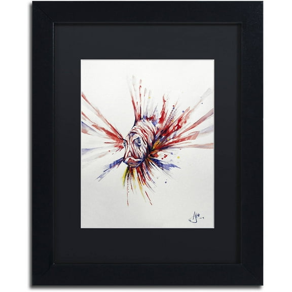 Trademark Fine Art 'Pterois' Canvas Art by Marc Allante, Black Matte, Black Frame