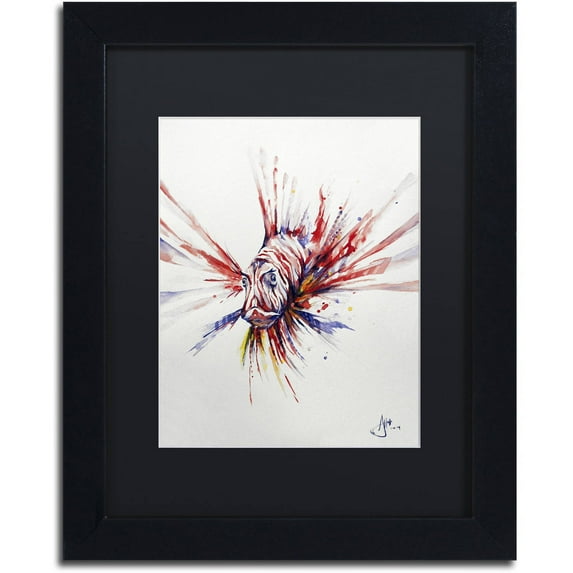 Trademark Fine Art 'Pterois' Canvas Art by Marc Allante, Black Matte, Black Frame