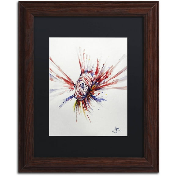 Trademark Fine Art 'Pterois' Canvas Art by Marc Allante, Black Matte, Wood Frame
