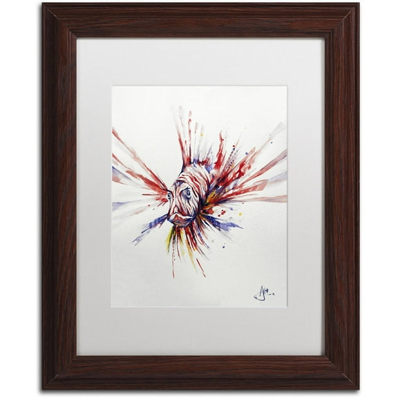 Trademark Fine Art 'Pterois' Canvas Art by Marc Allante, White Matte, Wood Frame