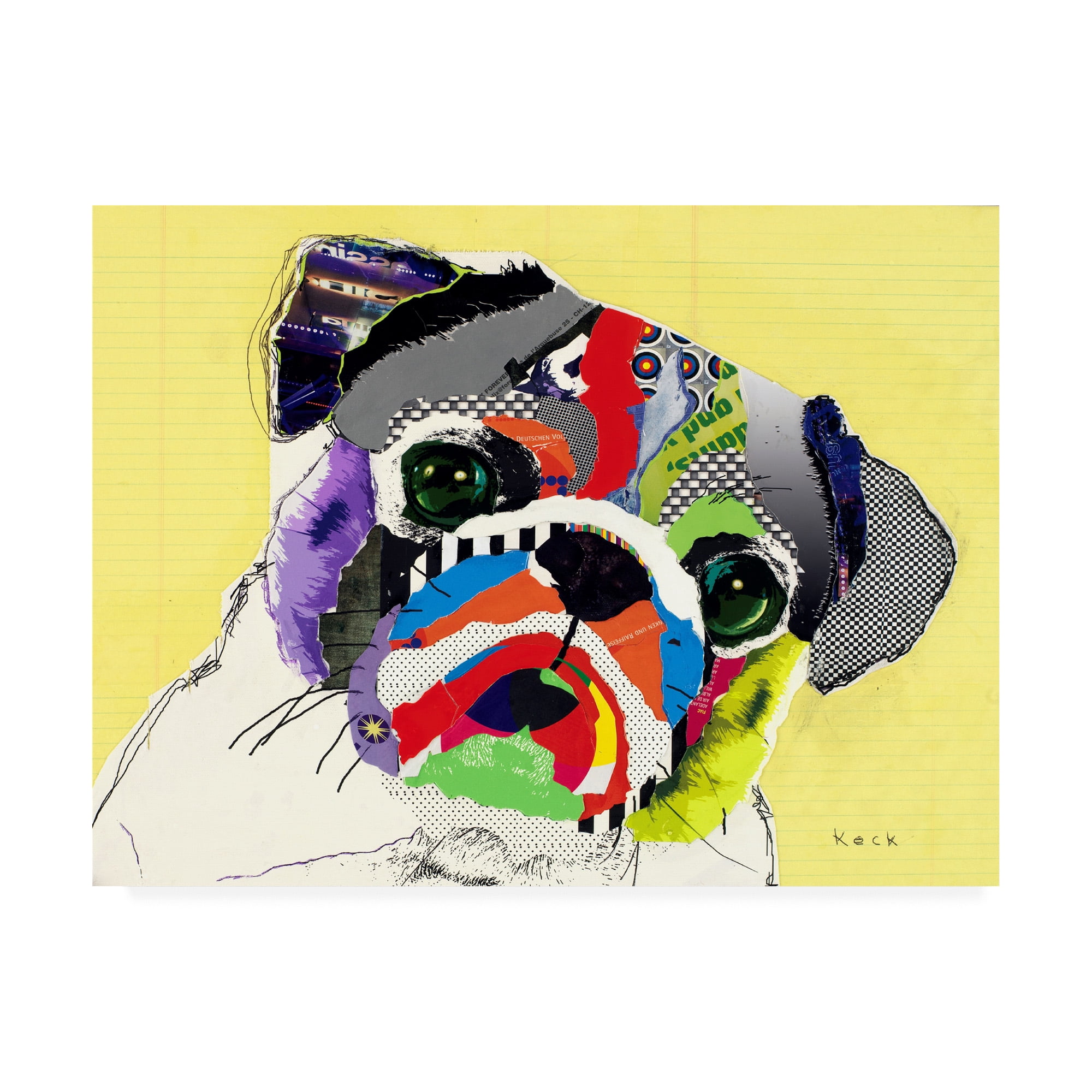 Trademark Fine Art 'Pug Abstract' Canvas Art by Michel Keck