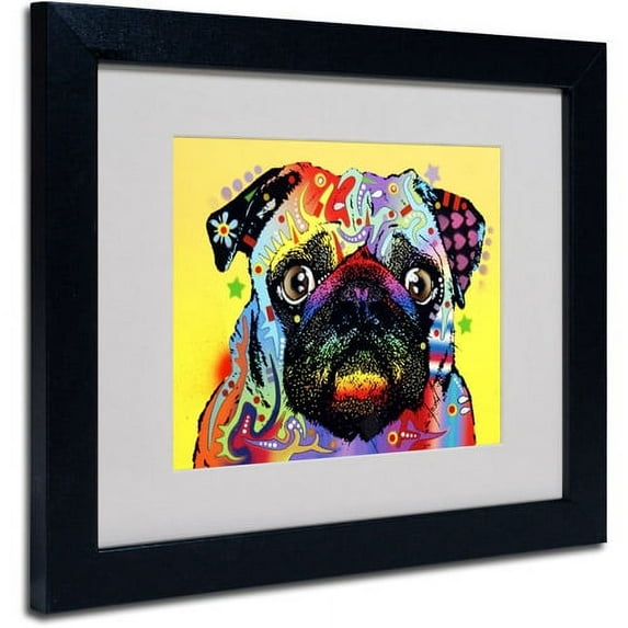 Trademark Fine Art "Pug" Canvas Art by Dean Russo, Black Frame