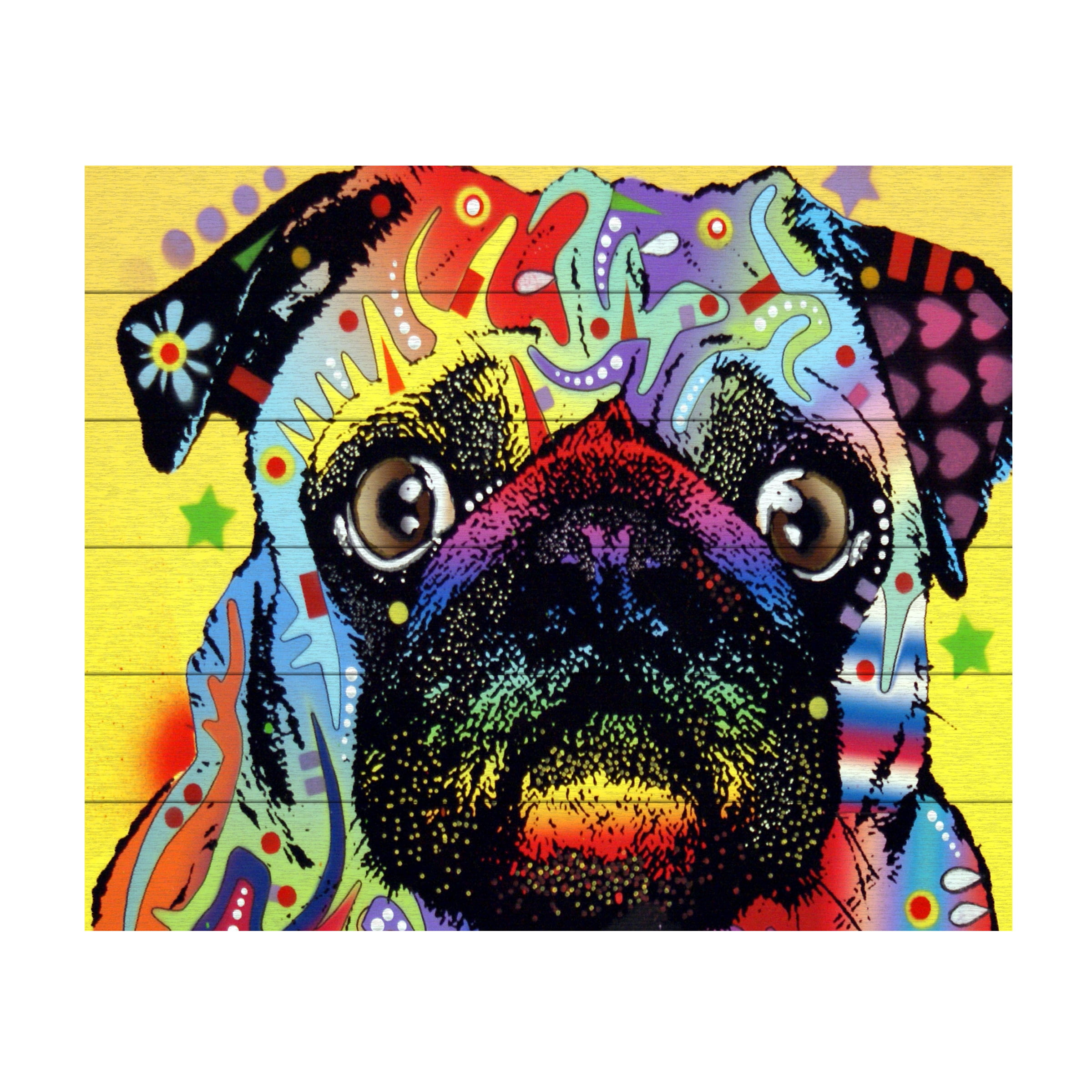 Trademark Fine Art 'Pug' Wooden Wall Art Art by Dean Russo