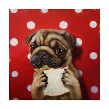 Trademark Fine Art 'Pugalicious' Canvas Art by Lucia Hefferna