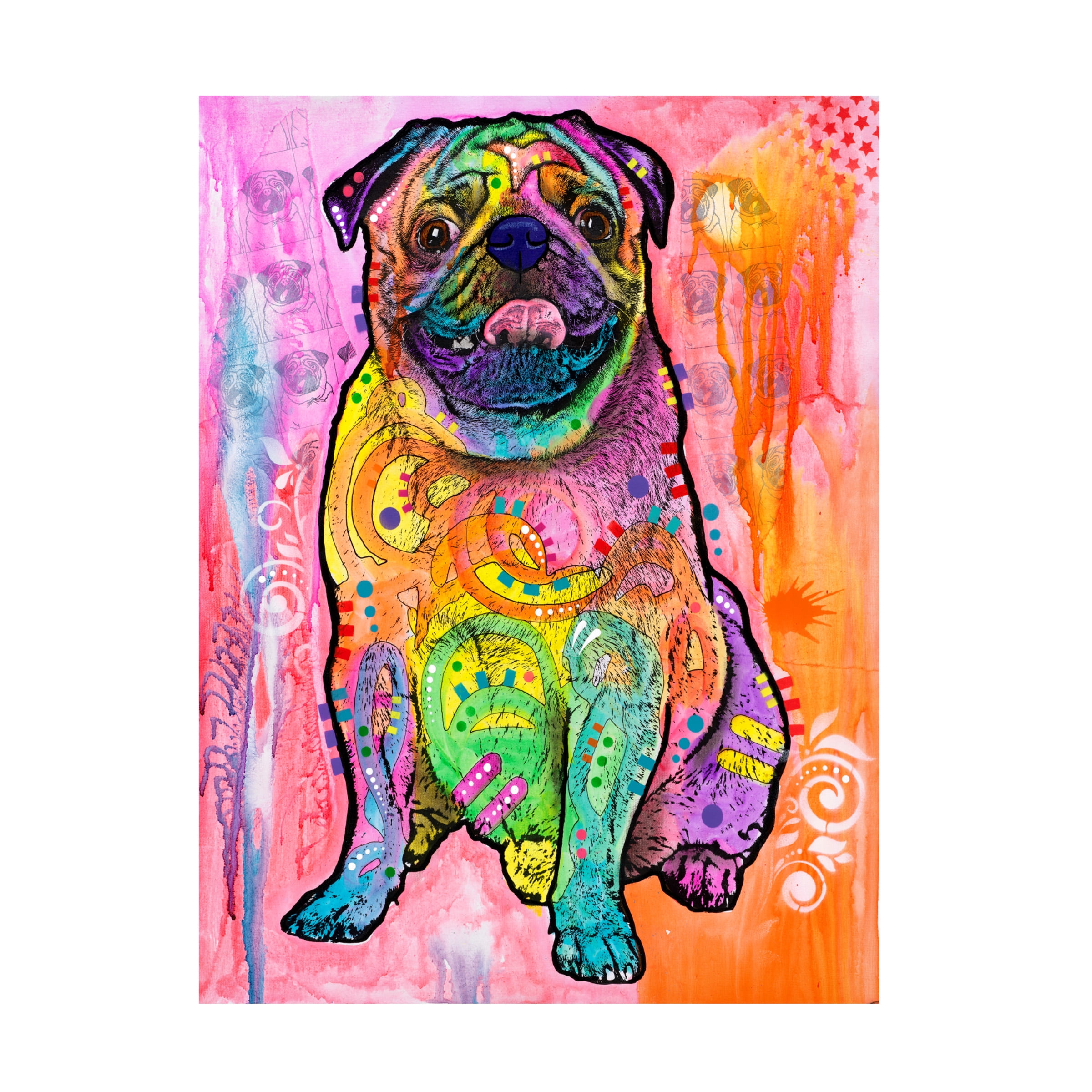 Trademark Fine Art 'Pugs & Kisses' Canvas Art by Dean Russo