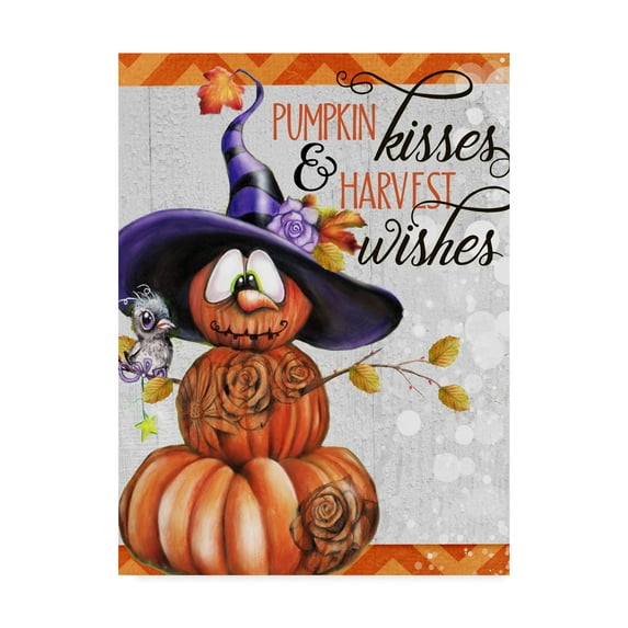 Trademark Fine Art 'Pumpkin Kisses' Canvas Art by Sheena Pike Art And Illustration