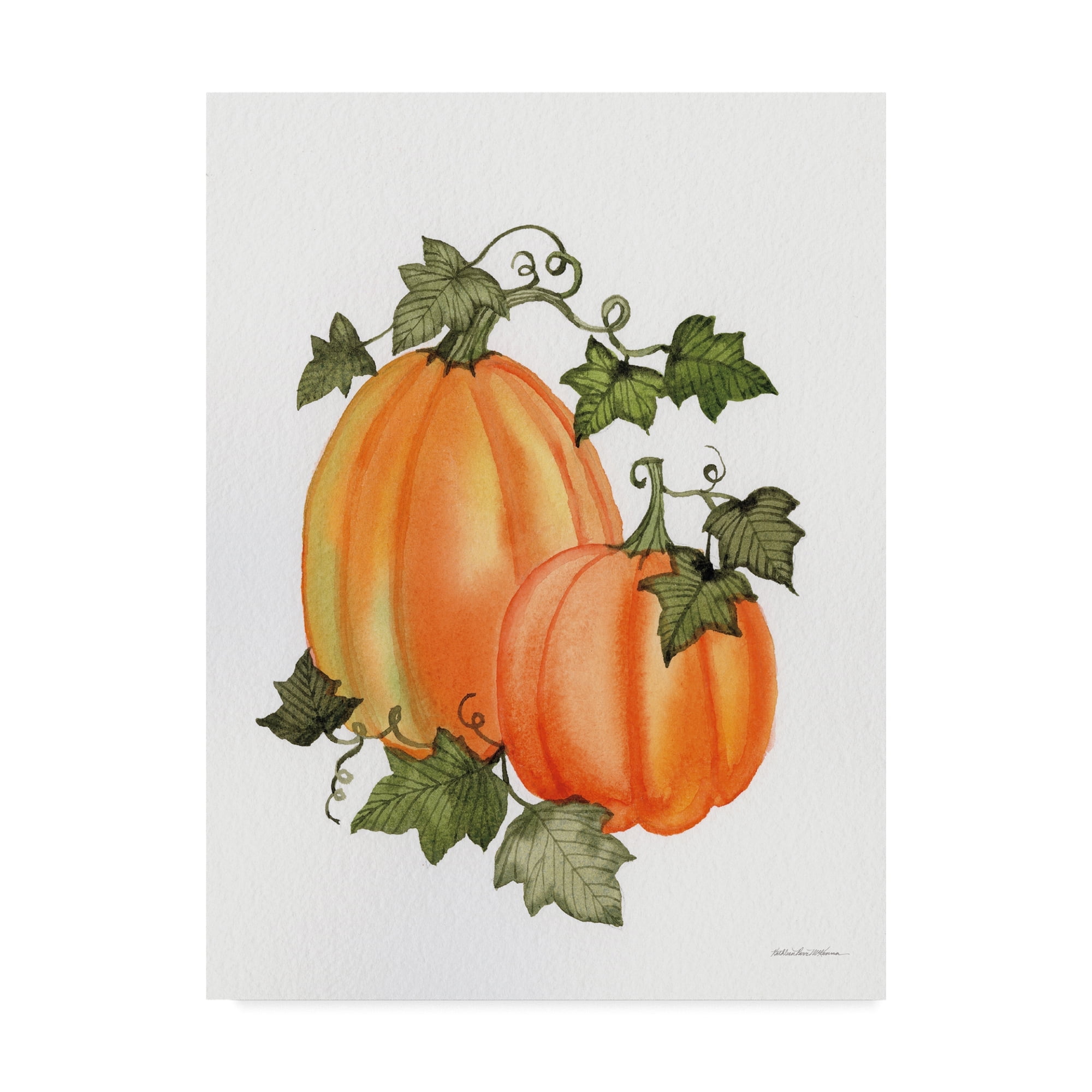 Trademark Fine Art 'Pumpkin and Vines I' Canvas Art by Kathleen Parr McKenna