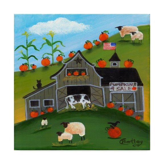 Trademark Fine Art 'Pumpkins 4 Sale' Canvas Art by Cheryl Bartley