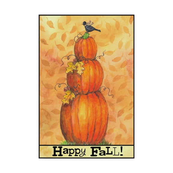 Trademark Fine Art 'Pumpkins Happy Fall' Canvas Art by Melinda Hipsher