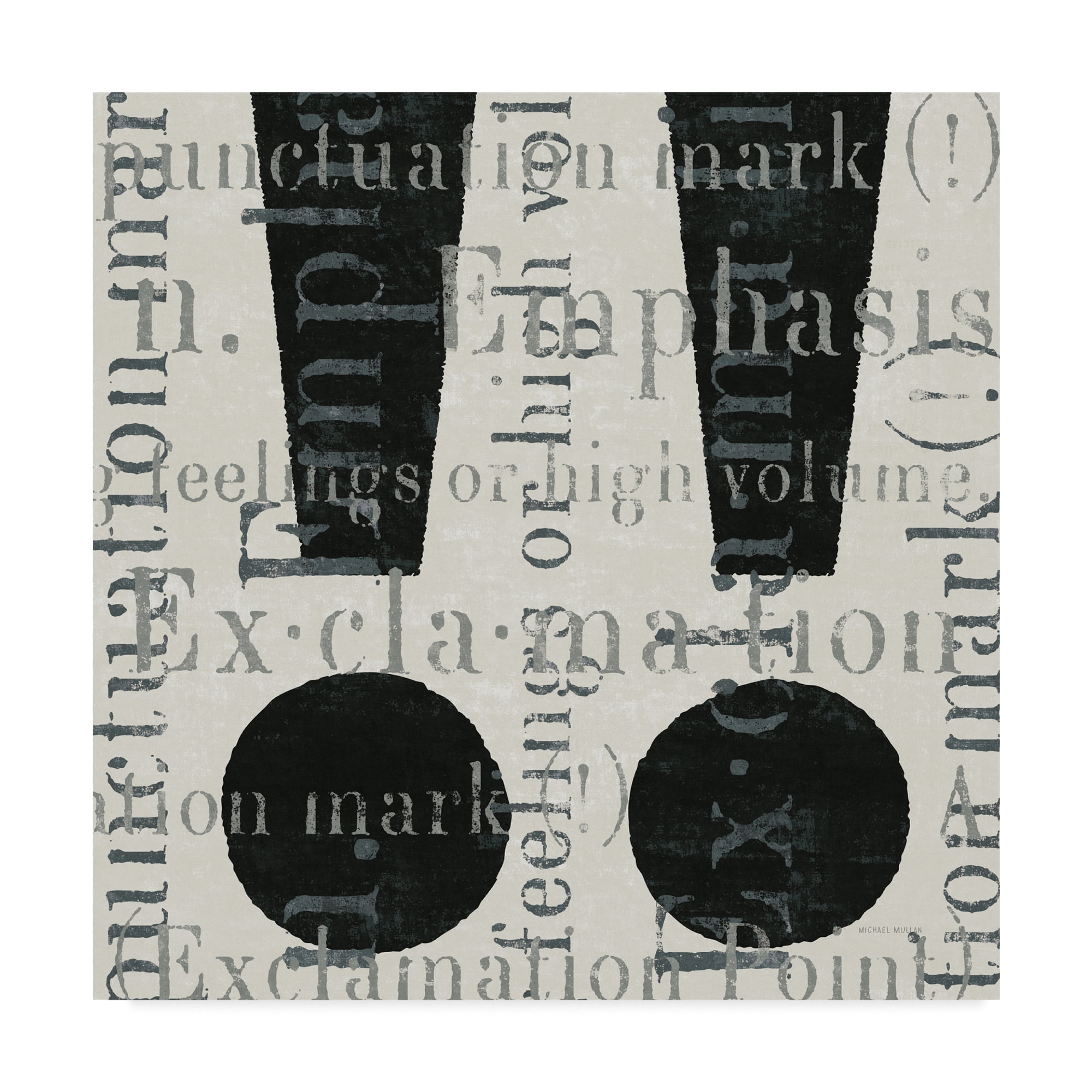 Trademark Fine Art 'Punctuated Text I' Canvas Art by Michael Mullan