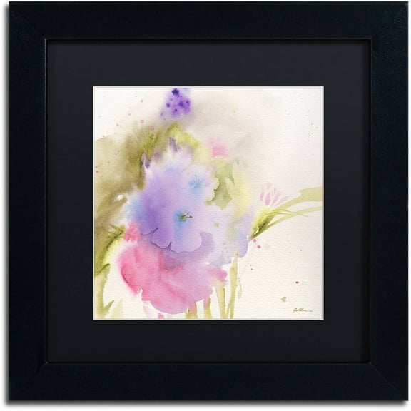 Trademark Fine Art "Purple Blooming" Canvas Art by Sheila Golden, Black Matte, Black Frame