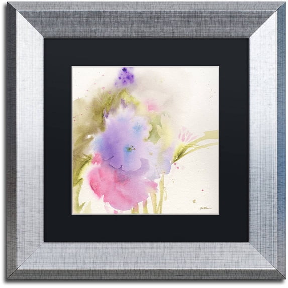 Trademark Fine Art "Purple Blooming" Canvas Art by Sheila Golden, Black Matte, Silver Frame