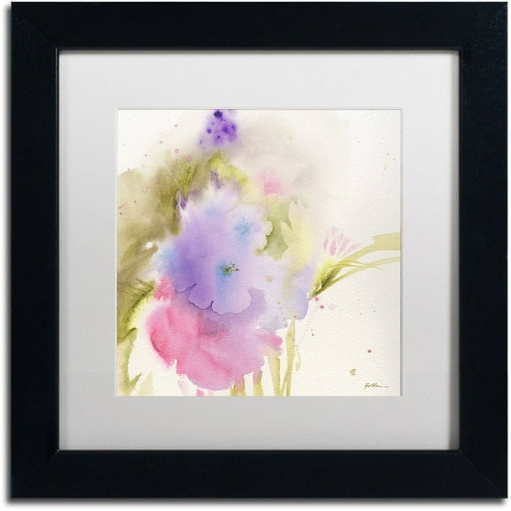 Trademark Fine Art "Purple Blooming" Canvas Art by Sheila Golden, White Matte, Black Frame