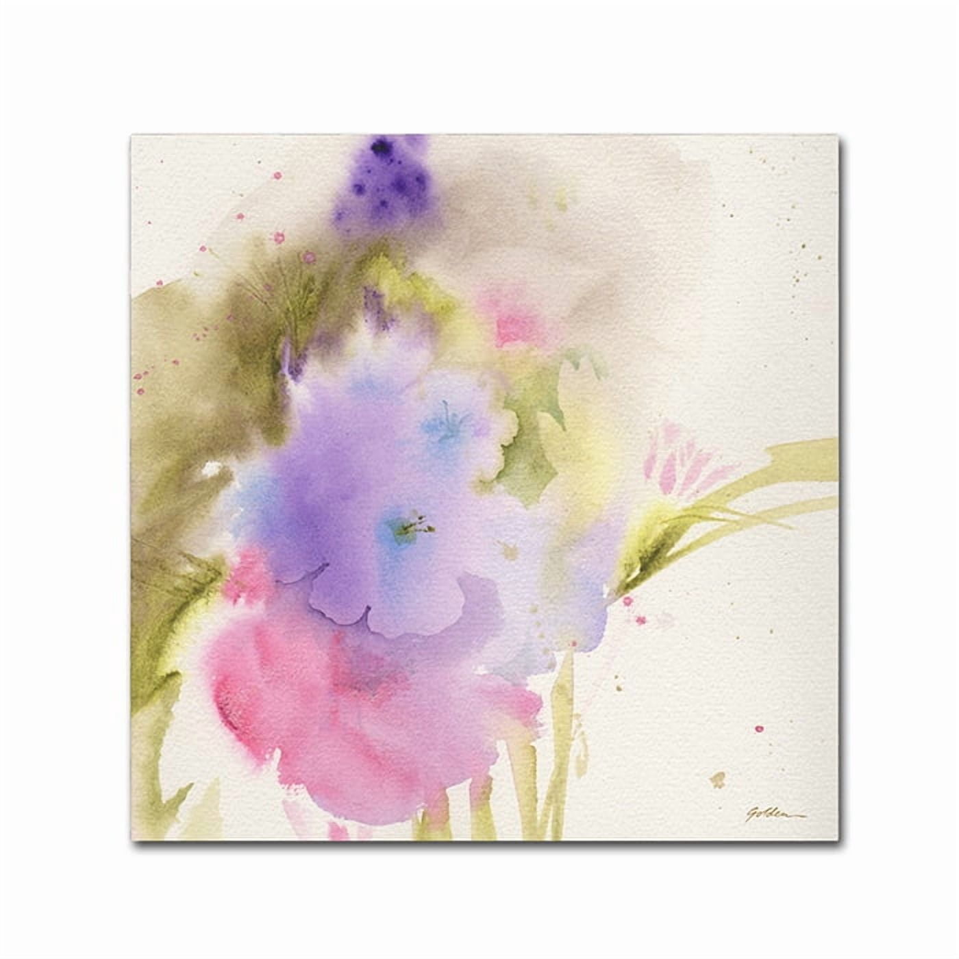 Sheila Golden 'Purple Blooming' Huge Canvas Art 35 x 35