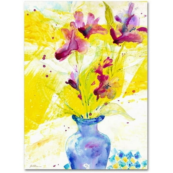 Trademark Fine Art "Purple Blooms in Sunlight" Canvas Art by Sheila Golden