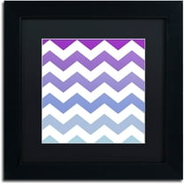 Trademark Fine Art "Purple-Blue Chevron" Canvas Art by Color Bakery Black Matte, Black Frame