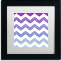 Trademark Fine Art "Purple-Blue Chevron" Canvas Art by Color Bakery White Matte, Black Frame