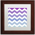 thumbnail image 1 of Trademark Fine Art "Purple-Blue Chevron" Canvas Art by Color Bakery White Matte, Wood Frame, 1 of 1