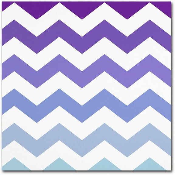 Trademark Fine Art "Purple-Blue Chevron" Canvas Art by Color Bakery