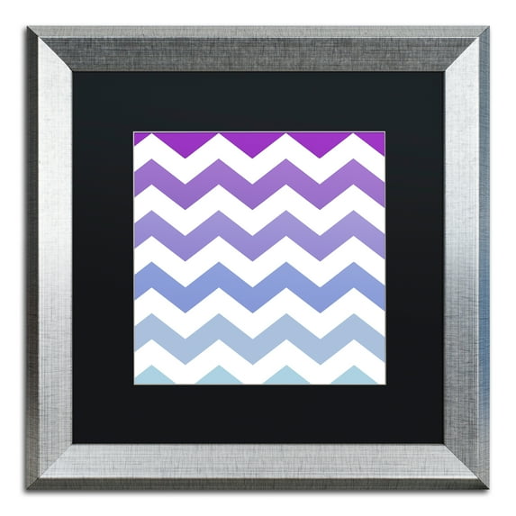 Trademark Fine Art 'Purple-Blue Chevron' Silver Framed Art by Color Bakery
