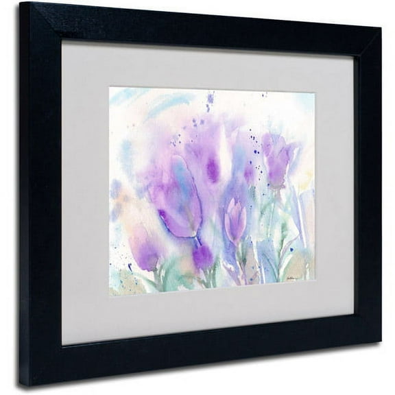 Trademark Fine Art "Purple Blues" Canvas Art by Sheila Golden, Black Frame