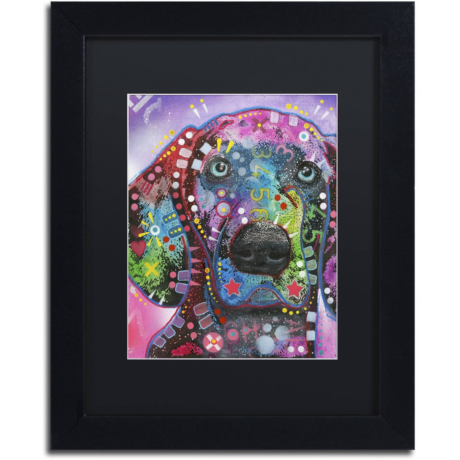 Trademark Fine Art "Purple Excitement" Canvas Art by Dean Russo, Black Matte, Black Frame