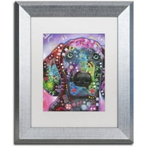 Trademark Fine Art "Purple Excitement" Canvas Art by Dean Russo, White Matte, Silver Frame