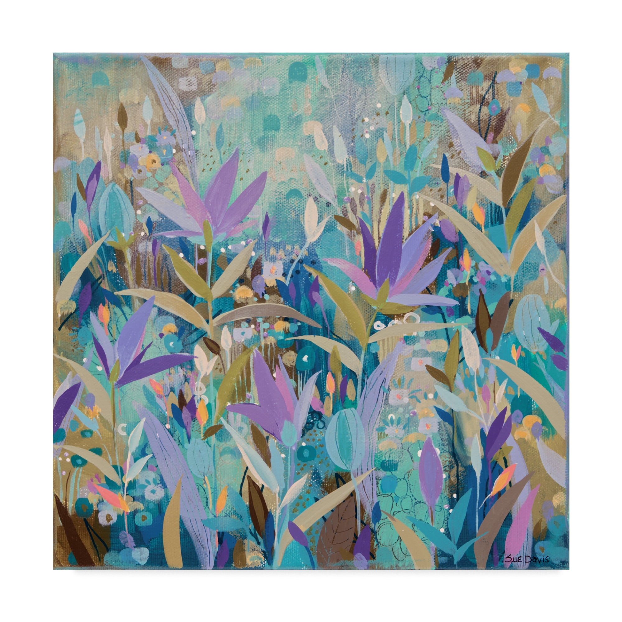 Trademark Fine Art 'Purple Garden Abstract Modern' Canvas Art by Sue Davis