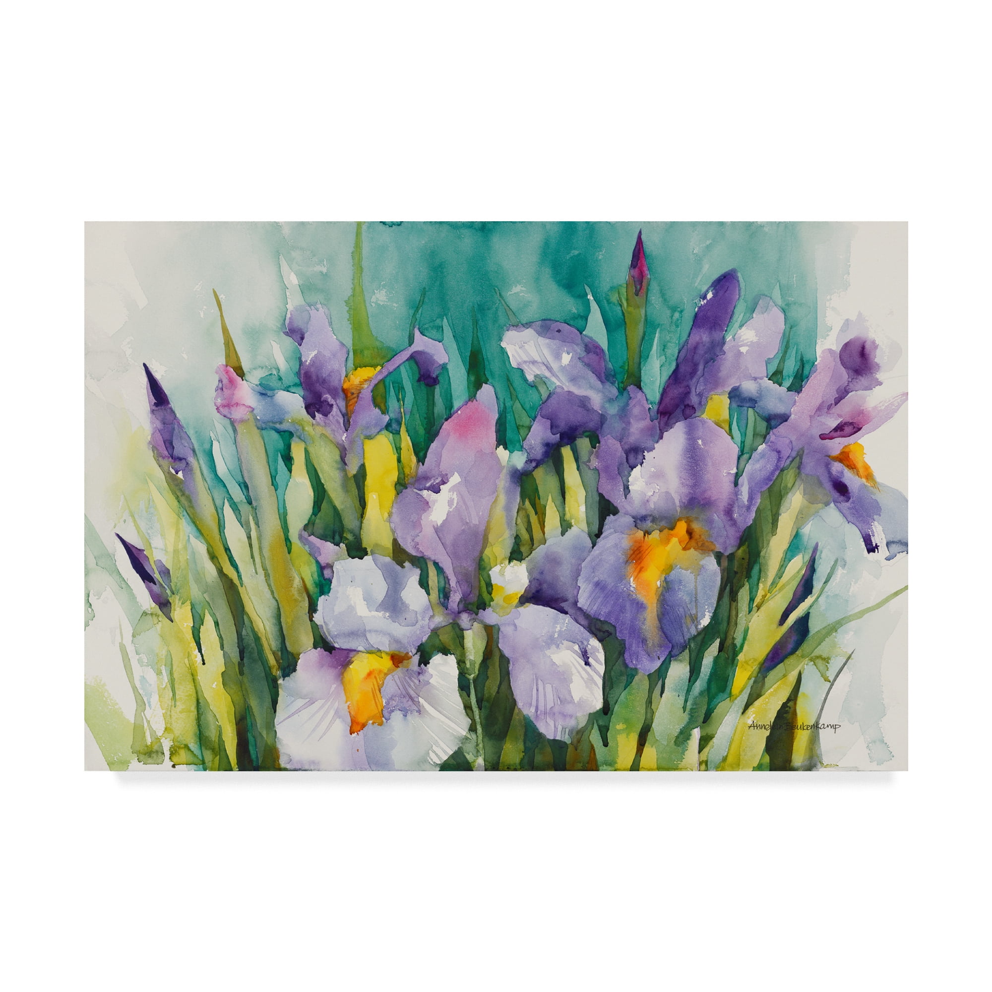 Trademark Fine Art 'Purple Irises' Canvas Art by Annelein Beukenkamp