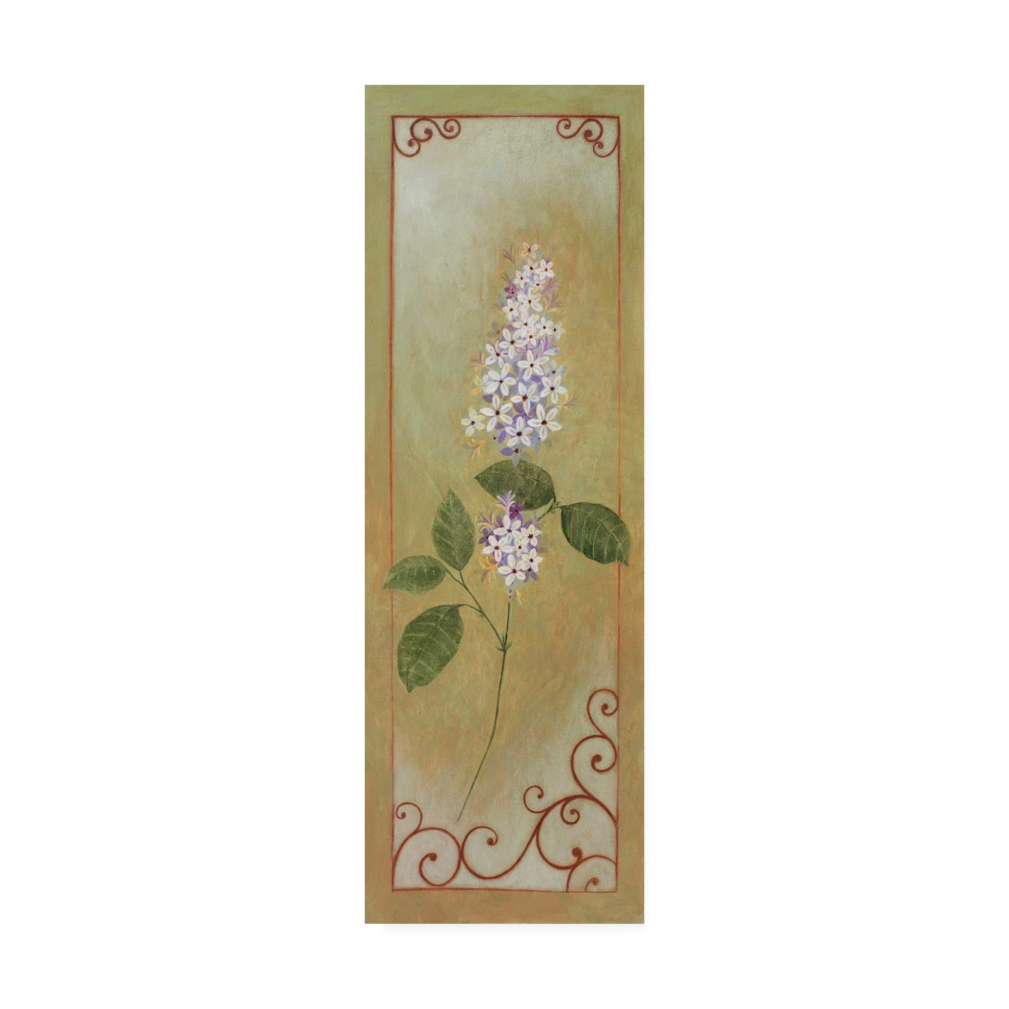 Trademark Fine Art 'Purple Lilac With Scroll Border' Canvas Art by Pablo Esteban
