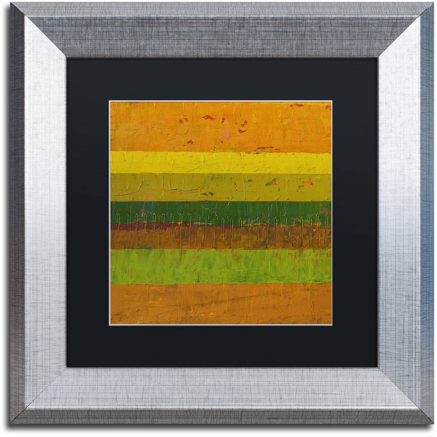 Trademark Fine Art "Purple Line" Canvas Art by Michelle Calkins, Black Matte, Silver Frame