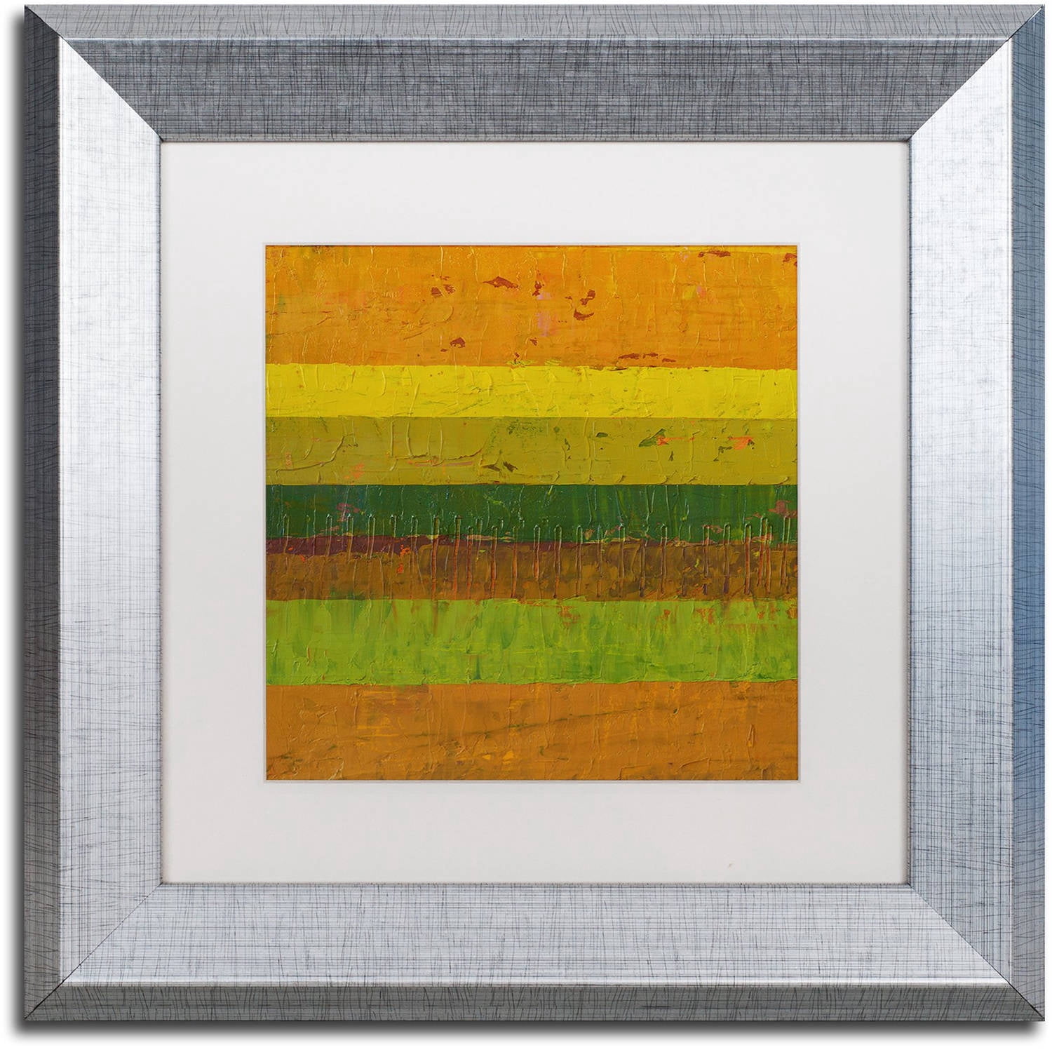 Trademark Fine Art "Purple Line" Canvas Art by Michelle Calkins, White Matte, Silver Frame