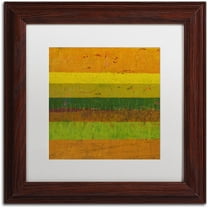 Trademark Fine Art "Purple Line" Canvas Art by Michelle Calkins, White Matte, Wood Frame