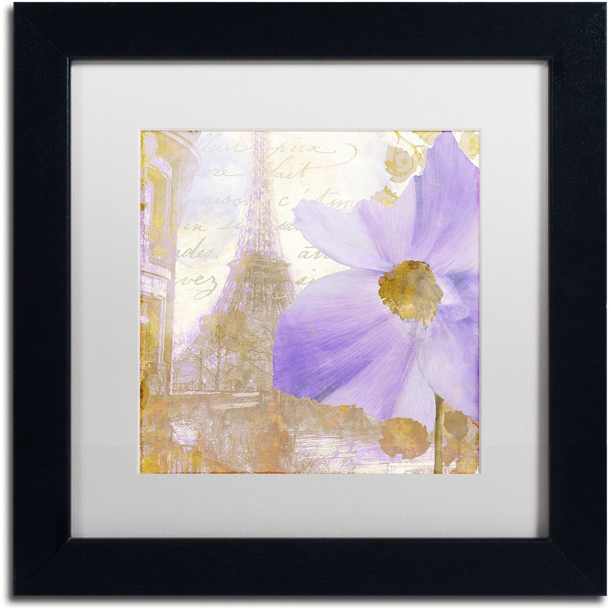 Trademark Fine Art "Purple Paris I" Canvas Art by Color Bakery White Matte, Black Frame
