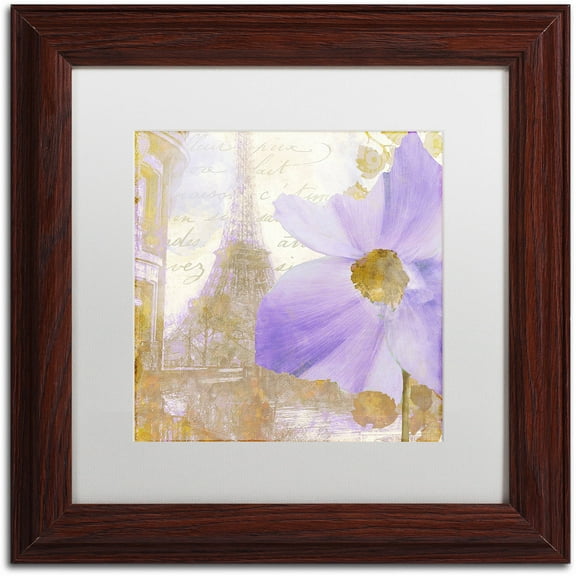 Trademark Fine Art "Purple Paris I" Canvas Art by Color Bakery White Matte, Wood Frame