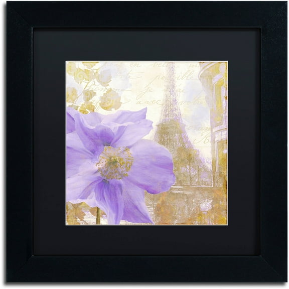 Trademark Fine Art "Purple Paris II" Canvas Art by Color Bakery Black Matte, Black Frame