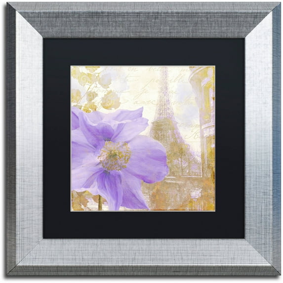 Trademark Fine Art "Purple Paris II" Canvas Art by Color Bakery Black Matte, Silver Frame