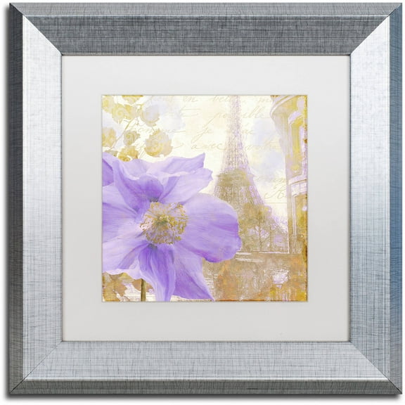 Trademark Fine Art "Purple Paris II" Canvas Art by Color Bakery White Matte, Silver Frame