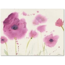 Trademark Fine Art "Purple Poppies" Canvas Art by Sheila Golden