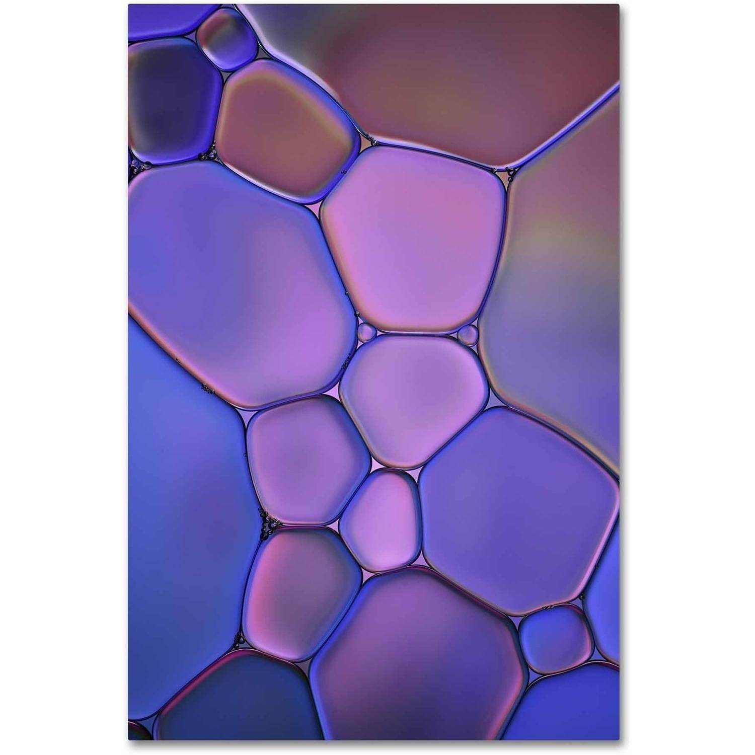 Purple and Blue Abstract Stained Glass Canvas Art, 12 x 19