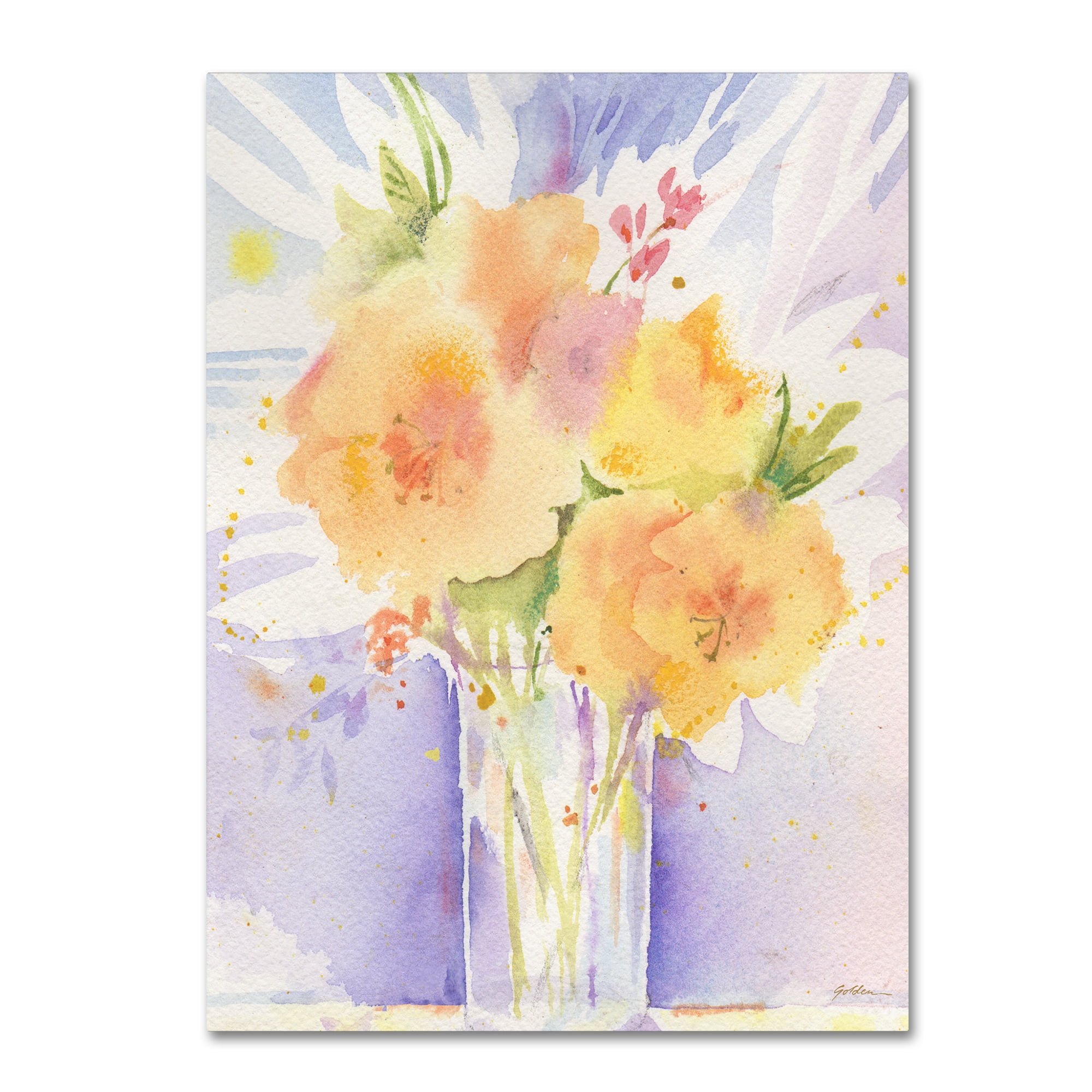 Trademark Fine Art "Purple Vase Reflection" Canvas Art by Sheila Golden